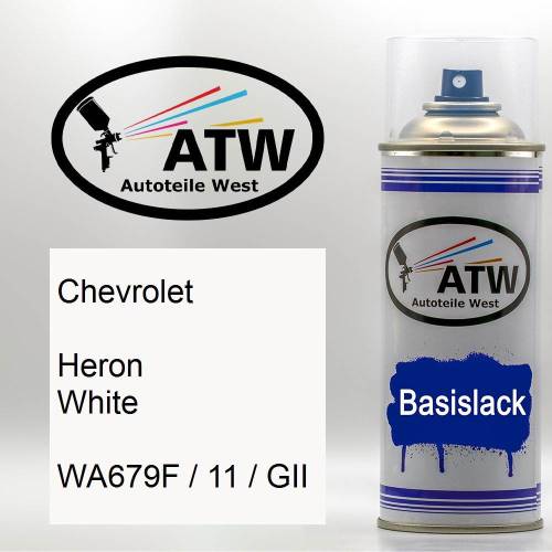 Chevrolet, Heron White, WA679F / 11 / GII: 400ml Sprühdose, von ATW Autoteile West.